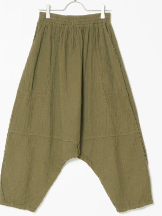 Atelier Delphine Pants - Atelier Delphine Kiko Pant Boho Loose Cotton Pants Green Size S